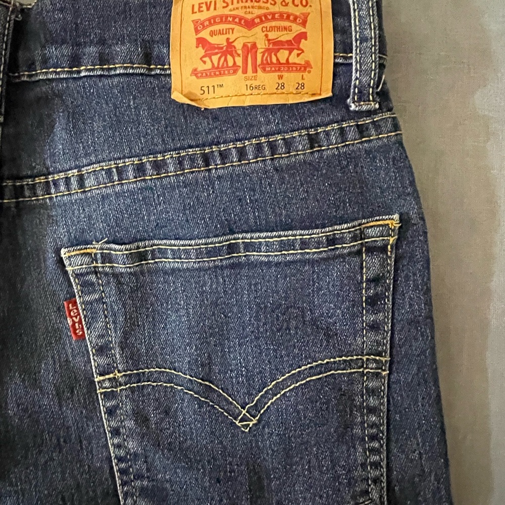 Levi’s 511 Classic Blue Jeans 28x28 boys 16 reg - Picture 4 of 7